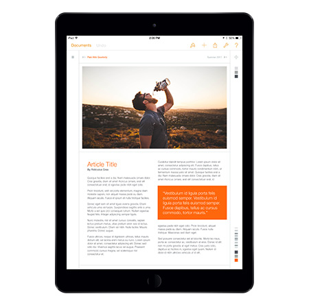 Palo Alto NXT editing in Pages for iOS