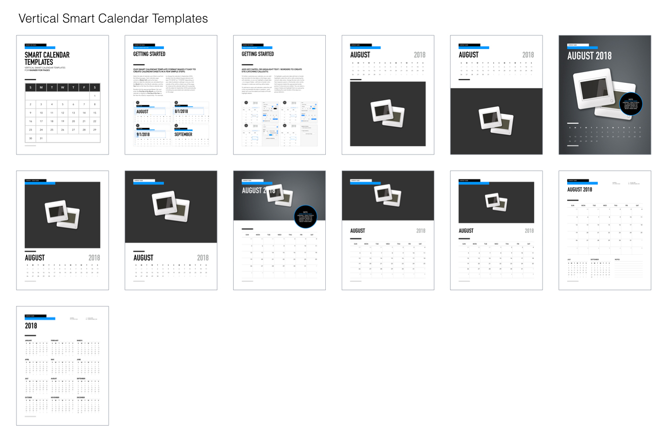Rainier for Pages - Vertical Smart Calendars