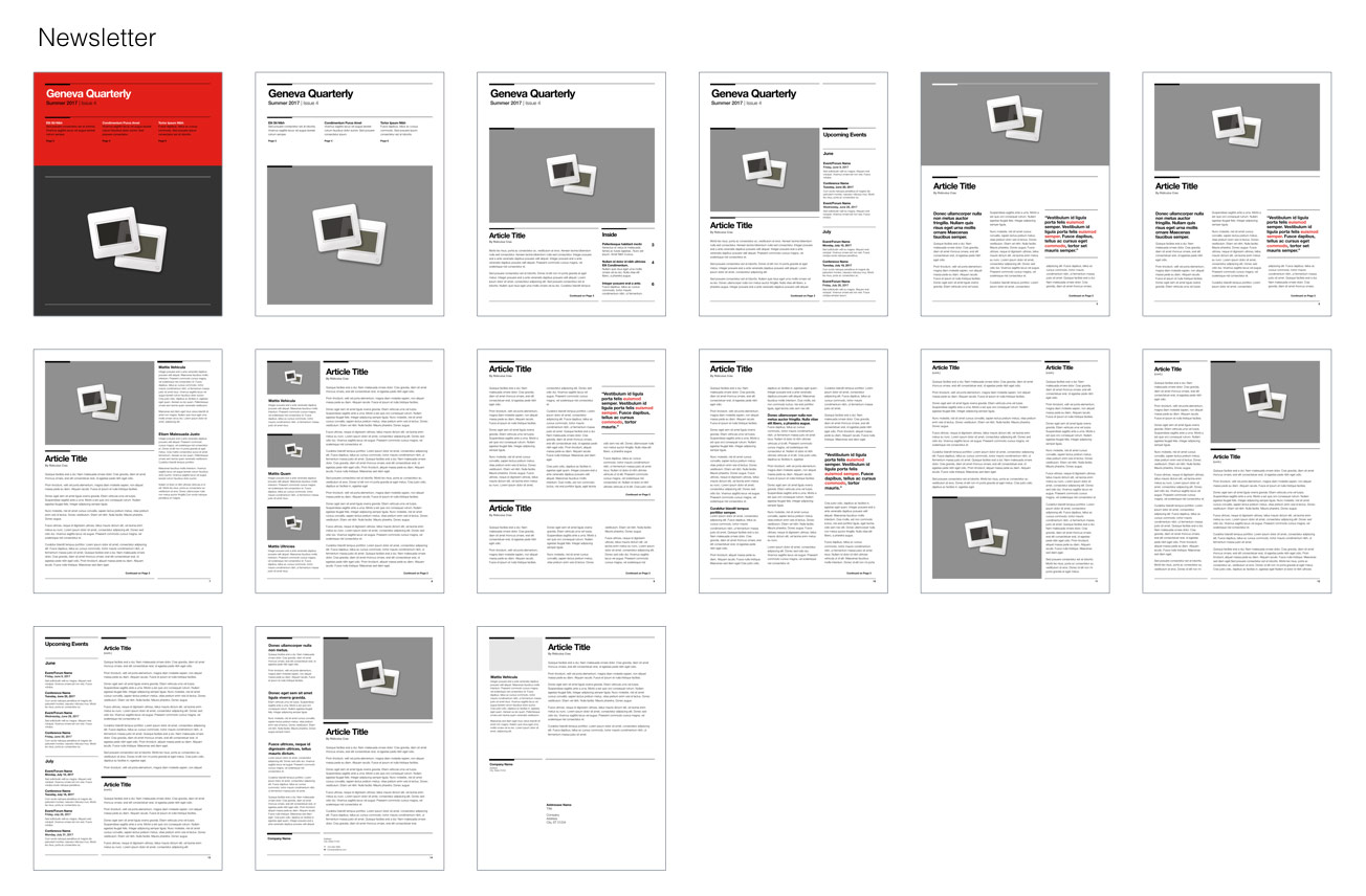 Geneva for Pages - Newsletter