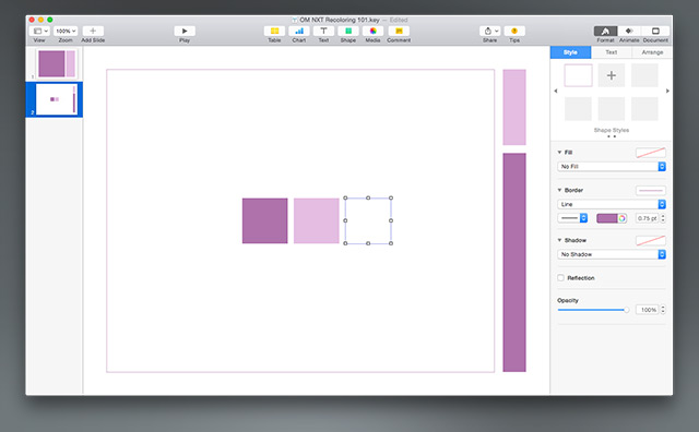 Scroll the Shape Styles panel to the right to show the Outline style