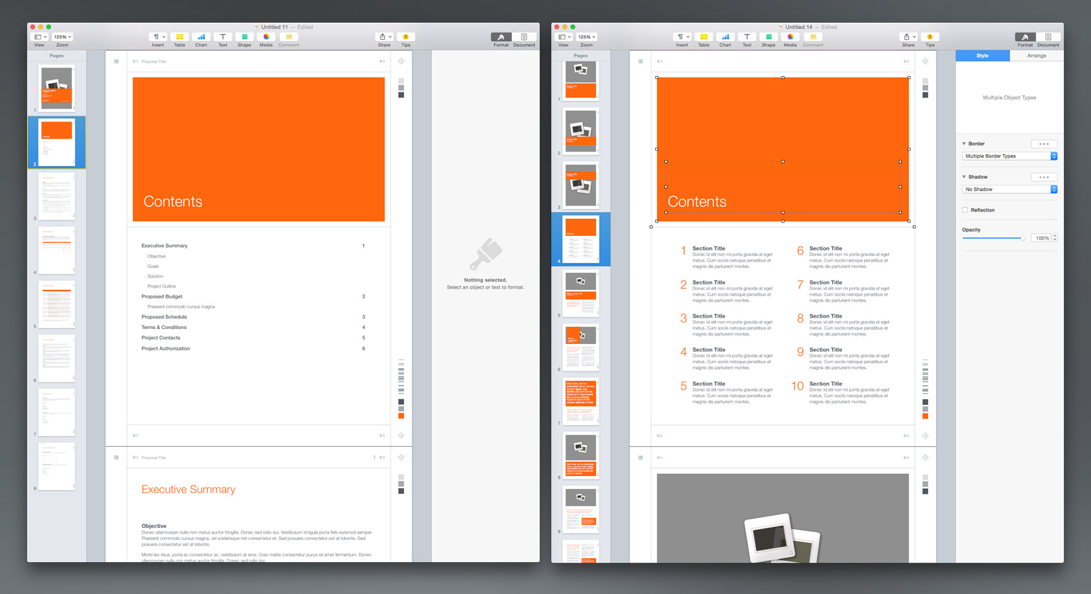 Adjust text-wrap on the divider as desired - hide Invisibles/Layout to preview.