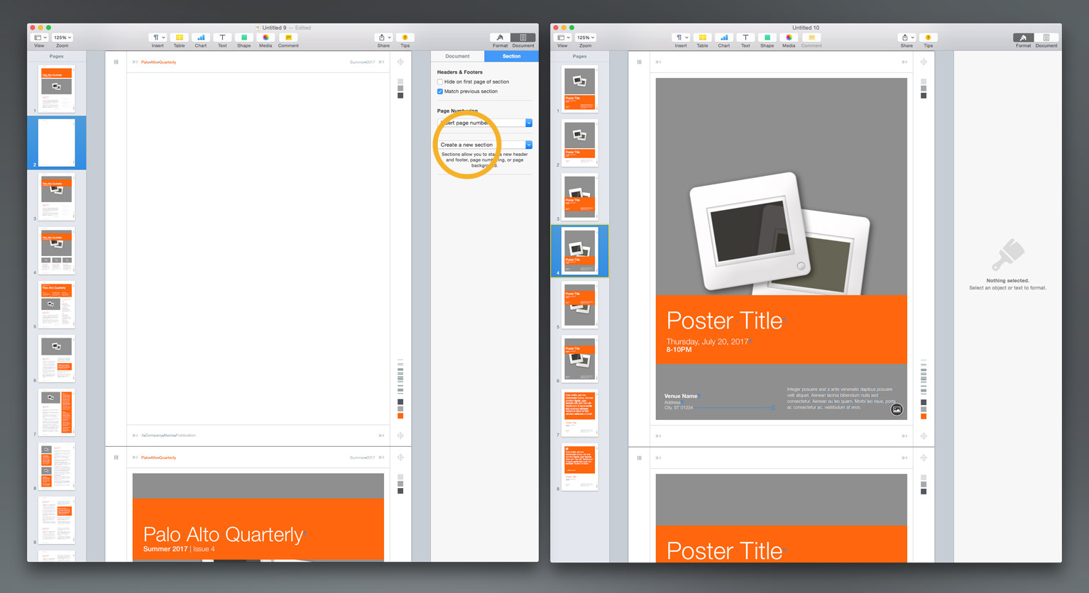 Create a New Section to insert a Blank page including the theme's Section Master Objects.